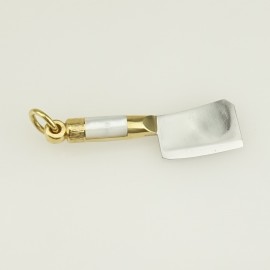 Miniature Cleaver Gold pl Pearl Handmade