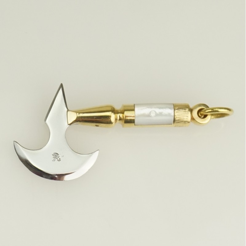 Miniature Axe Gold pl Pearl Handmade