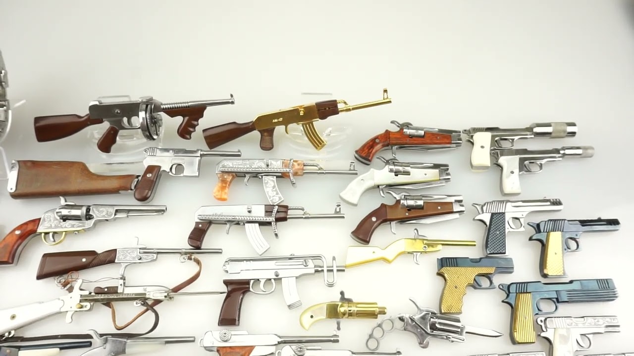 A selection of miniature pinfire collector models